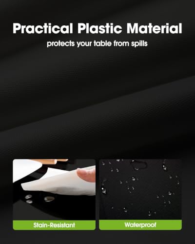 Black Disposable Plastic Tablecloth 84 Inch Round for Parties, Picnic, Events - 10 Pack