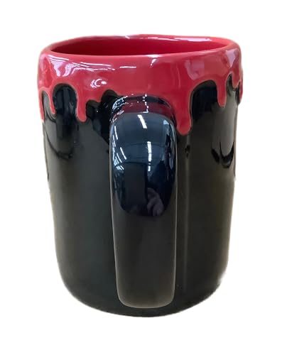 Halloween Bite Me Coffee Mug - Black with Red Drip & Blood Effect, 14 oz - Variation of THIS listing