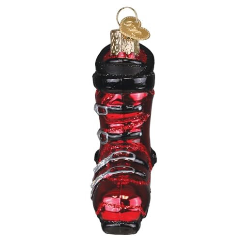 Glass Ski Boot Christmas Ornament - Handcrafted Holiday Tree Decoration