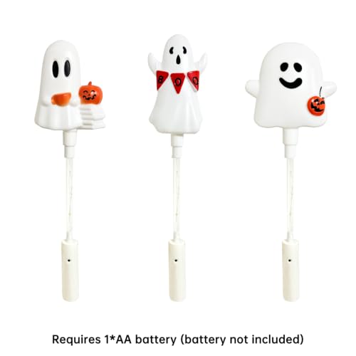 Halloween Ghost Handheld Decoration Lights 3 Pack - Ghosts with Pumpkins Variation