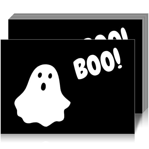 Halloween Ghost Boo Paper Placemats - Black Ghost, 100 Pack