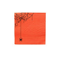 Halloween Cocktail Napkins - 100 Pack Disposable Orange Paper with Spider Web Design