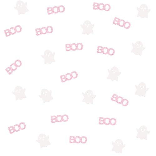Halloween Baby Shower Confetti - Pink Ghost Party Table Decorations, 120 Pieces