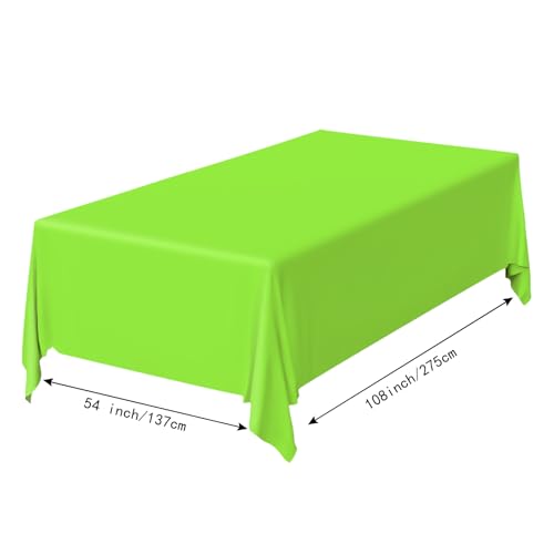 Disposable Lime Green Rectangle Tablecloth Set - 2 Pack, 54x108 Inches