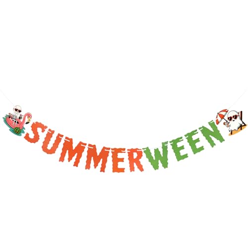 Summerween Banner Decor Halloween Summer Garland Party Decoration
