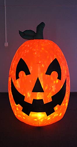6 Ft Tall Inflatable Glowing Pumpkin Jack O' Lantern Halloween Decoration