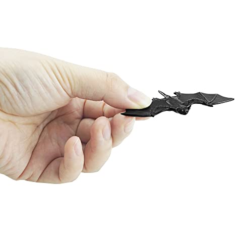 Halloween Plastic Bat Decorations - 30 Small Realistic Black Bats for Spooky Party Atmosphere