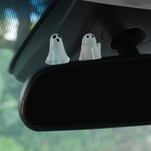 Ghost Car Dashboard Decorations - White Ghost Goth Car Accessories Set of 6