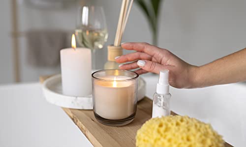 White Votive Candle Set with Clear Glass Holders - Unscented Soy Wax, 20 Pack