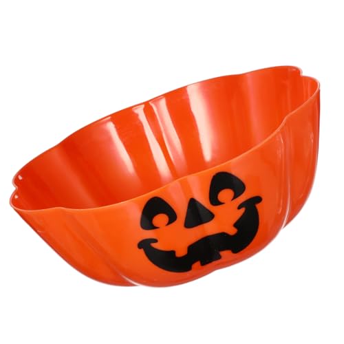 Halloween Pumpkin Candy Bowl - Large Orange Snack Dish & Fruit Plate