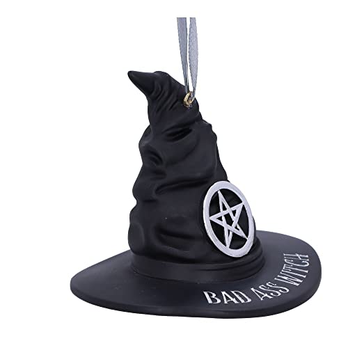 Halloween Witch Hat Hanging Ornament - Gothic Resin Decor, 9cm, Hand-Painted