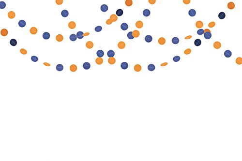 Orange and Blue Paper Garland Party Decorations Circle Dot Backdrop 30 Feet