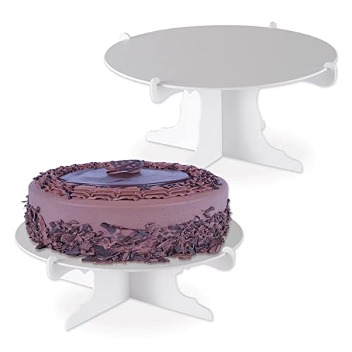 2-Pack White Cake Stands with Tiered Pedestals for Weddings & Parties - 12.5 Inch