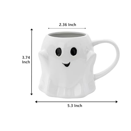 White Halloween Ghost Mug 3D Ceramic Coffee Cup - Novelty Spooky Drinkware