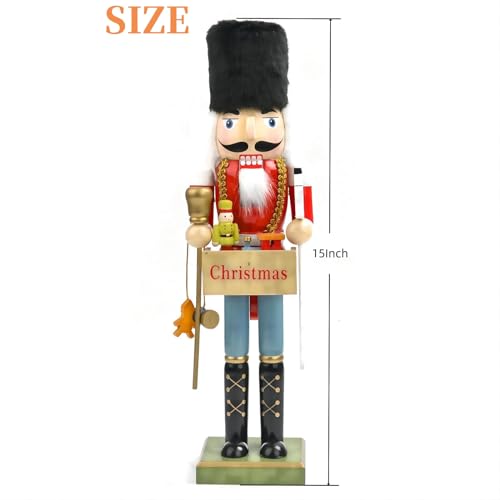15 Inch Christmas Nutcracker Figures Set - Hand-Painted Wooden Deco - Variation of 15inch-c