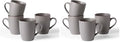 Dark Grey 4-Piece 12oz Coffee Mug Set - Handle Drinkware for Tea, Cocoa, Milk