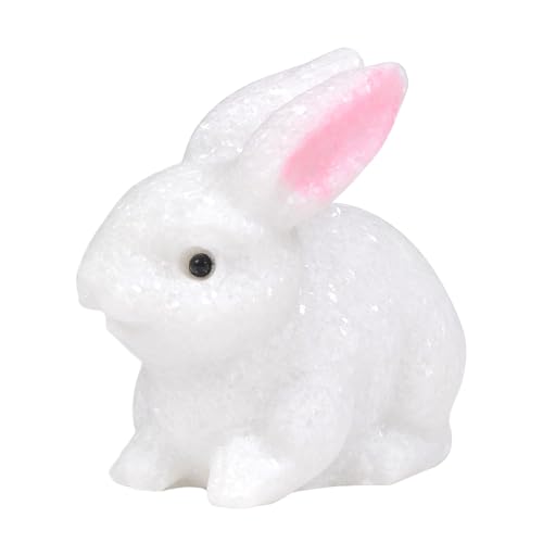 Justinstones Matte White Marble Rabbit Figurine - Natural Gemstone Home Decor Gift