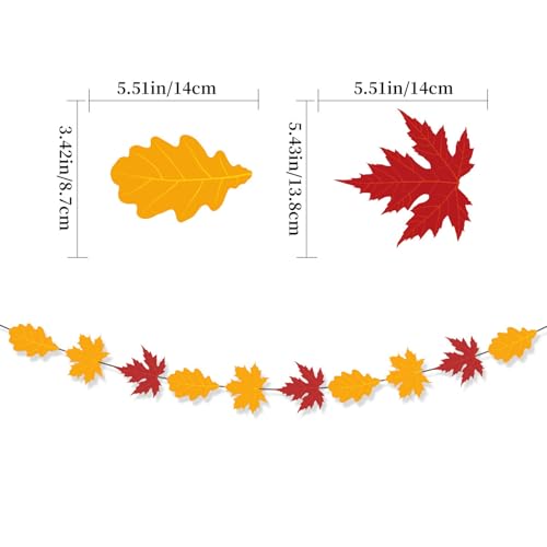 Thanksgiving Fall Banner Balloon Party Supplies Set with Maple Leaf Flags & Cake Toppers