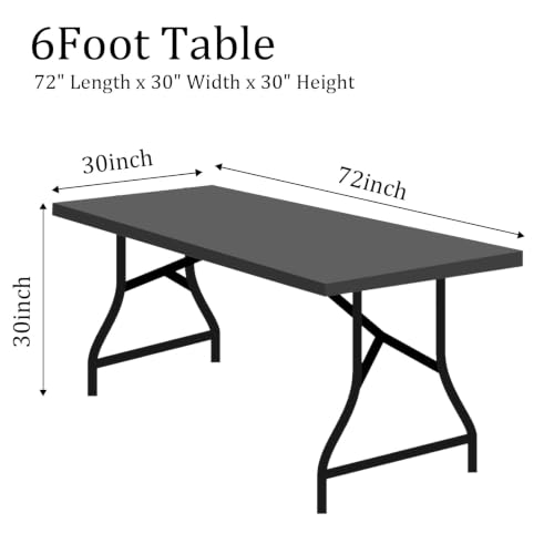 2 Pack 6ft Rectangular Spandex Tablecloth with Grey Stone Wall Pattern - Fitted for 72x30 Inch Tables