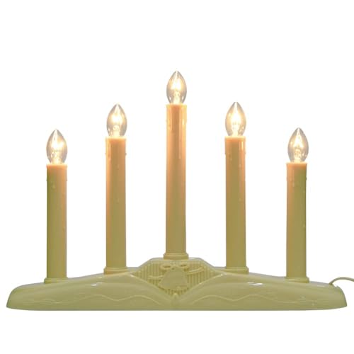 Electric Christmas Window Candle Lamp Set - 5 Ivory Lights with 6 C7 Bulbs - Variation: 5 Lights Ivory / 1 Pack