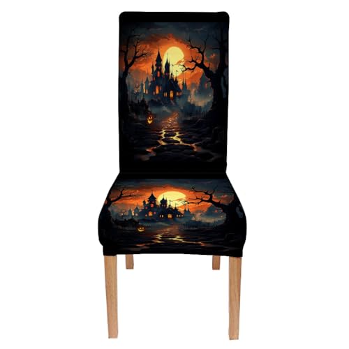 Halloween Chair Covers Set of 4 - Festive Dining Chair Decorations - Variation of Chair Cover-6 / 4