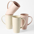 Jupiter Large Coffee Mug Set of 4 - Pink & White 20oz Ceramic Drinkware