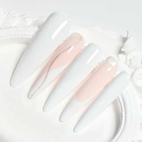 Dowos 15ML Sheer White Gel Nail Polish - Same Color, Soak Off, Salon & DIY