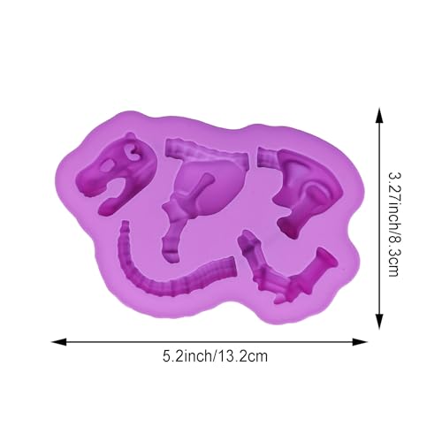 2 Pack Dinosaur Skeleton Silicone Molds for Chocolate Candy Gummy Baking