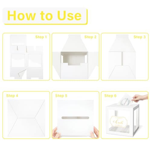 White Card Box Transparent Wedding Gift Card Box with 6 Cards - Variation of THIS listing