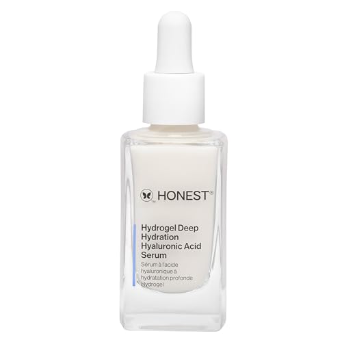 Honest Beauty Hydrogel Deep Hydration Hyaluronic Acid Serum, Moisturizes Plumps, Hypoallergenic, Fragrance-Free, Vegan, Gentle for Sensitive Skin, 1 fl oz