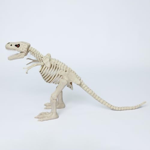 15.5-Inch Animated T-Rex Skeleton Halloween Decoration with Moving Jaw & LED Eyes