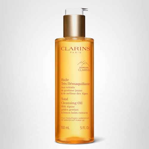 Clarins Total Cleansing Oil | Removes Long-Wearing, Heavy and Waterproof Makeup and Pollutants | Preserves Skin's Microbiota | Easy Rinse | Safe For Use On Face, Eyes and Lips | Dermatologist Tested