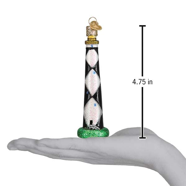 Glass Lighthouse Christmas Ornament Hand-Painted Seaside Holiday Decoration