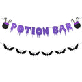 Halloween Glitter Potion Bar Banner with Bat Garland - Spooky Party Decor