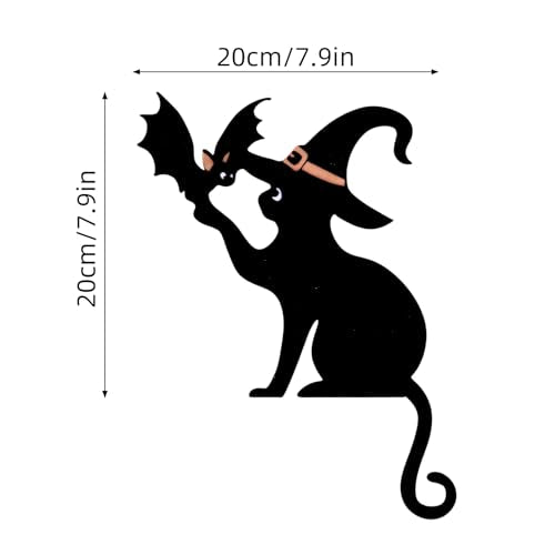 Halloween Cat Door Topper Black Metal Decor Bat Silhouette Home Decor