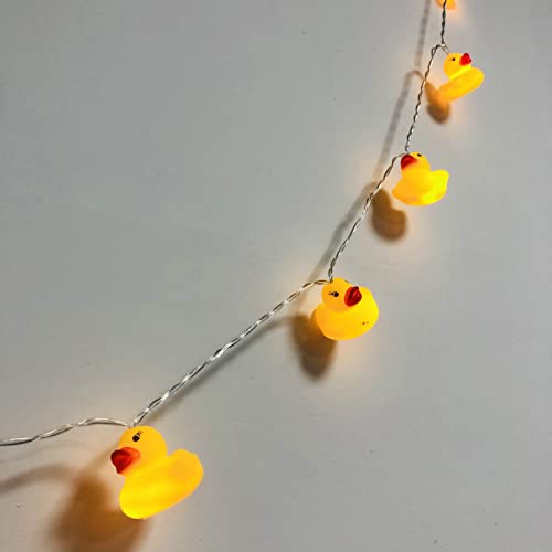 Cute Duck String Lights - 9.8ft Battery Operated Fairy Lights with 20 Warm White Ducks for Indoor Decor