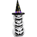 Inflatable Halloween Pumpkin Decoration - 67 Inch White Jack O Lantern Yard Decor with Witch Hat for Outdoor Lawn Porch Garden