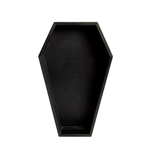 Creative Hobbies Black Painted Wood Coffin Tray - 13.5 x 8.5 Inch Coffin-Shaped Serving Tray Pack of 2