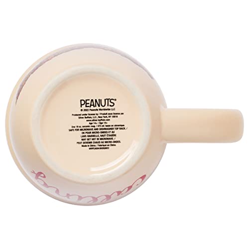 Peanuts Snoopy Fall Leaf Ceramic Mug - 16oz Wide Rim Autumn Coffee Cup - Variation of Peanuts Autumn