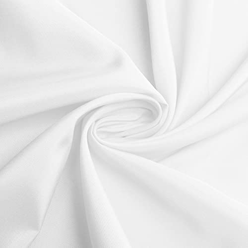 Sancua Round Tablecloth 120 Inch White - Durable Polyester, Spill & Stain Resistant