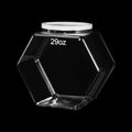 29 Oz Clear Hexagonal Plastic Candy Jar with Lid - Food Storage Container