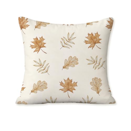 Fall Pillow Covers 18x18 Inch Pumpkin Decor Autumn Throw Pillow Case - White Fall1