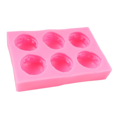 6-Cavity Macaroon Silicone Mold for Cake Decorating - Style A