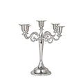 Silver Candle Candelabra for Pillar and Taper Candles 10.6 Inch Tall - Elegant 5-Light Decor