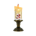Santa Flameless LED Candle with Snow Globe and Flickering Light - Christmas Decoration