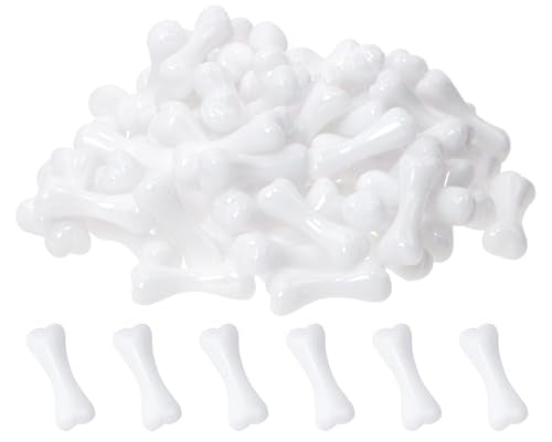 Mini Skeleton Bones for Crafts Halloween Decoration - 100 Small Plastic Fake Bones