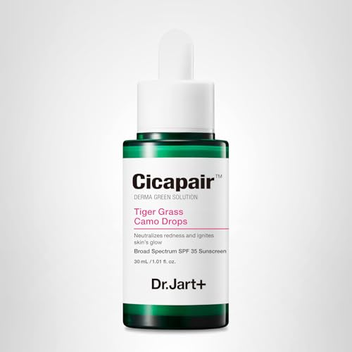 Dr.Jart+ Cicapair Tiger Grass Camo Drops Tinted Serum SPF 35 with Centella Asiatica | Skin Tint | Korean Skin Care Makeup Hybrid, 1.01 Fl Oz