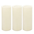 Large Waterproof Flameless Outdoor Candles 3x8 Inches - 3 Pack