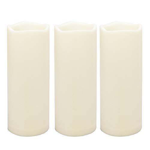 Large Waterproof Flameless Outdoor Candles 3x8 Inches - 3 Pack