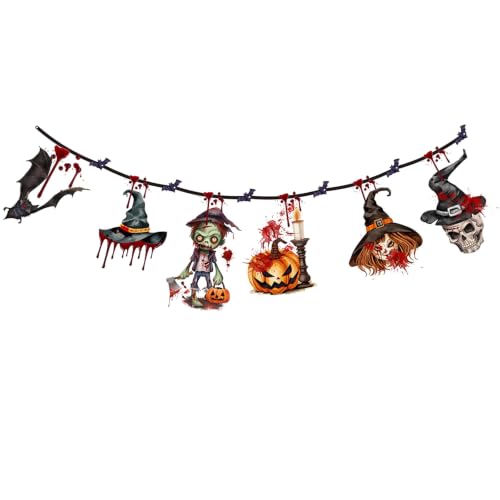 Halloween Decorations Happy Halloween Banner Garland A - Indoor Spooky Party Decor